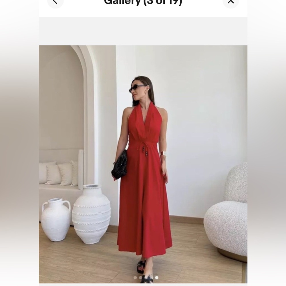 ZW COLLECTION MIDI HALTER DRESS.
